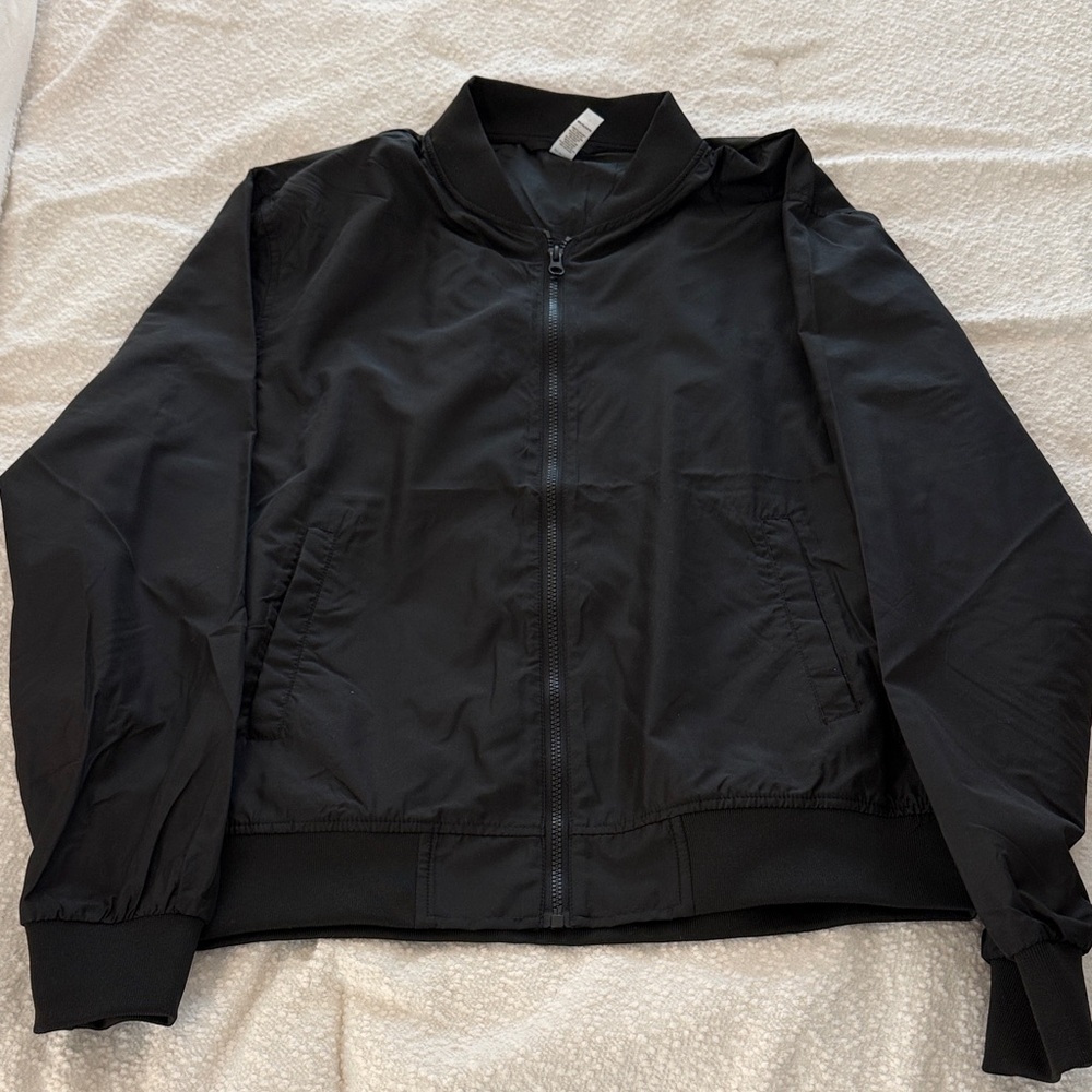 Men's Classic Black Windbreaker Jacket